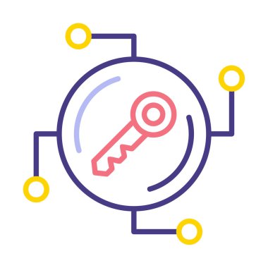 Anahtar ağ simgesi vektör illüstrasyonu 