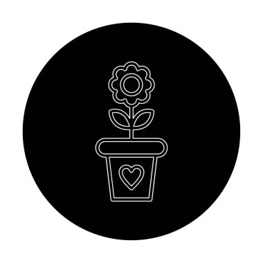 çiçek saksısı vektör illüstrasyonu