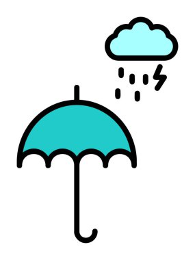 şemsiye simgesi vektör illüstrasyonu 