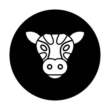 İnek başı simgesi vektörü beyaz arkaplanda izole edildi
