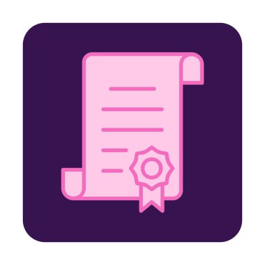 Sertifika vektör simgesi modern basit illüstrasyon                                 