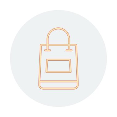 Alışveriş poşeti simgesi, vektör illüstrasyonu basit tasarım