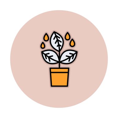 çömlek simgesine bitki, vektör illüstrasyonu 