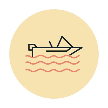Basit Motorboat simgesi, vektör illüstrasyonu