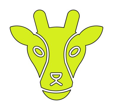 Zürafa baş web simgesi, vektör illüstrasyonu 