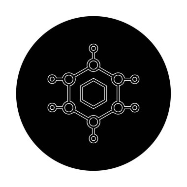 Basit Nanoteknoloji simgesi, vektör illüstrasyonu
