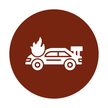 Yanan Araba ikon vektör illüstrasyonuName