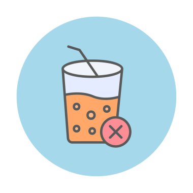 Meyve suyu işareti yok. Web simgesi basit illüstrasyon 