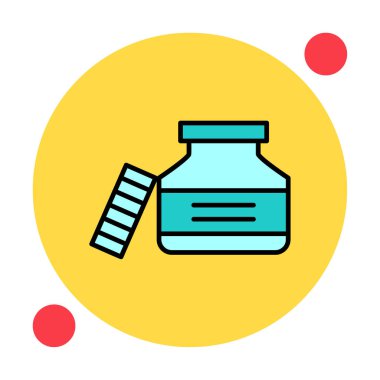 Mürekkep kavanozu simgesinin vektör çizimi 