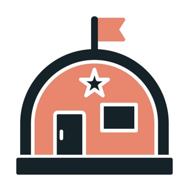 Basit Askeri Depo simgesi, vektör illüstrasyonu