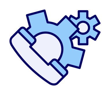 Basit Çağrı Ayarları simgesi, vektör illüstrasyonu