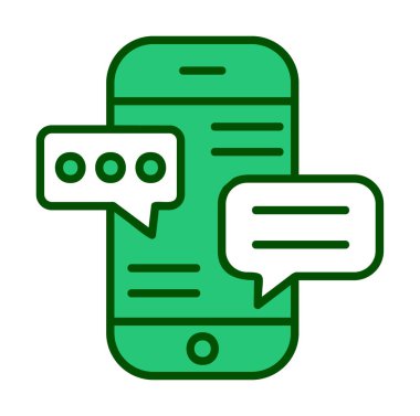 Basit akıllı telefon sohbet simgesi, vektör illüstrasyonu