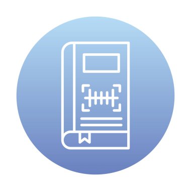 Barkod simgesi olan kitabın vektör illüstrasyonu  