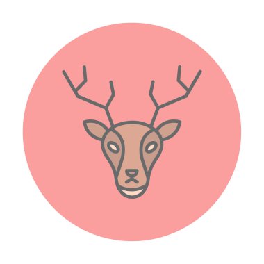 Geyik. Web simgesi basit illüstrasyon