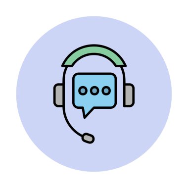 Basit Destek Hizmetleri simgesi, vektör illüstrasyonu