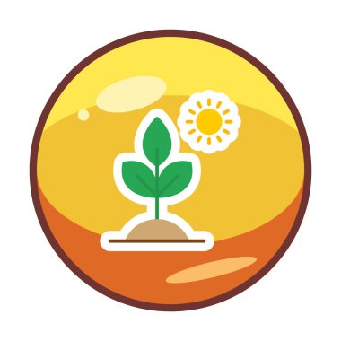 Biyoloji Bitki ana hatları simgesi beyaz arkaplanda izole edildi