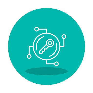 Anahtar ağ simgesi vektör illüstrasyonu 