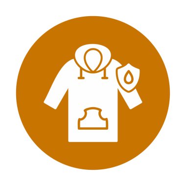 Su geçirmez kapüşonlu simge, vektör illüstrasyonu 