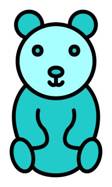  Oyuncak Ayı simgesi vektörü, illüstrasyon