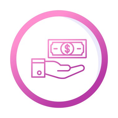 Dolar el simgesi vektör illüstrasyonunda