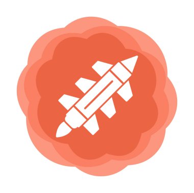 Füze roket ikonu vektör çizimi tasarımı