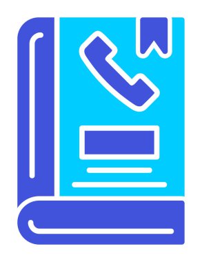 Telefon Rehberi düz simgesi, vektör çizim