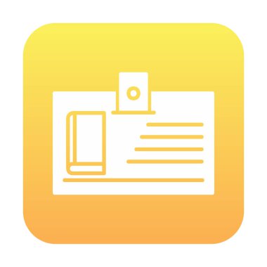 Kütüphane kartı simgesi, vektör illüstrasyonu