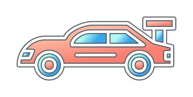 Yarış arabası simgesi, vektör illüstrasyon tasarımı