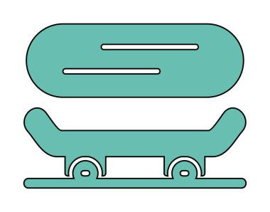 Basit kaykay simgesi, vektör illüstrasyonu