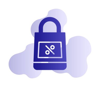 Alışveriş poşeti simgesi, vektör illüstrasyonu basit tasarım