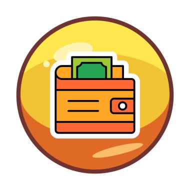 Cüzdan. Web simgesi basit vektör çizimi tasarımı