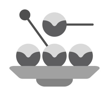 Basit Takoyaki Japon yemek ikonu, vektör illüstrasyonu