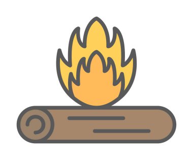 Basit düz ateş işareti simgesi, illüstrasyon 