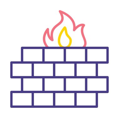 Şömine simgesinin vektör illüstrasyonu 