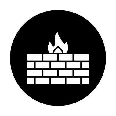 Şömine simgesinin vektör illüstrasyonu 