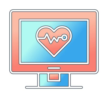 Kardiyogram illüstrasyonlu basit ekran 