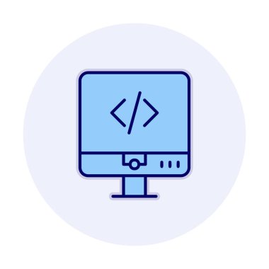 Kodlama. Web simgesi basit illüstrasyon                  