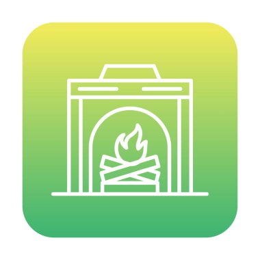 şömine simgesi vektör illüstrasyonu