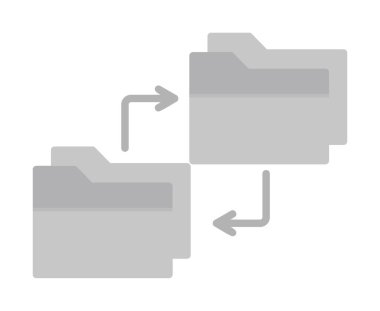 Basit Veri Kopyalama simgesi, vektör illüstrasyonu