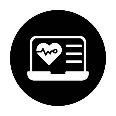 Dizüstü bilgisayarda basit bir kalp atışı simgesi 