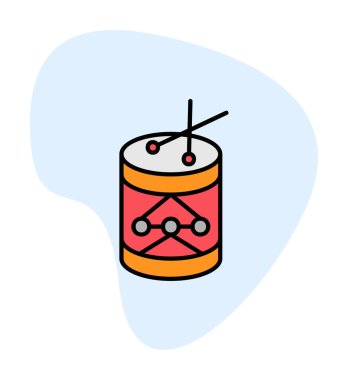 Davullar web simgesi, vektör illüstrasyonu