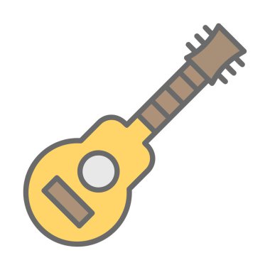 Basit yaratıcı gitar simgesi illüstrasyonu 