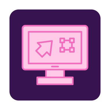 Ekran simgesinde basit Grafik Tasarım uygulaması, vektör illüstrasyonu