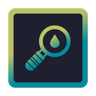 Loupe ikonu. Büyüteçteki su damlasının vektör çizimi