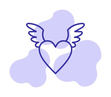 Melek Kalbi ikonu, vektör illüstrasyonu 