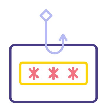 parola phishing simge vektör illüstrasyon tasarımı