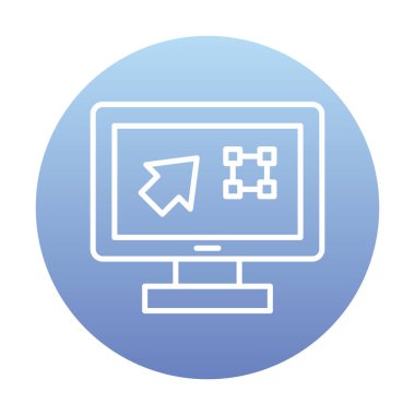 Ekran simgesinde basit Grafik Tasarım uygulaması, vektör illüstrasyonu