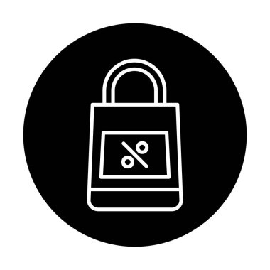 Alışveriş poşeti simgesi, vektör illüstrasyonu basit tasarım