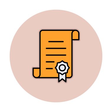 Sertifika vektör simgesi modern basit illüstrasyon                                 