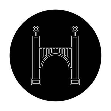 köprü düz simgesi, vektör illüstrasyon tasarımı 